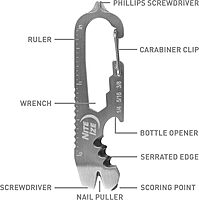 Nite Ize KMTSE-11-R3 DoohicKey Keychain Multi Tool, 1 Count (Pack of 1), Stainless Steel
