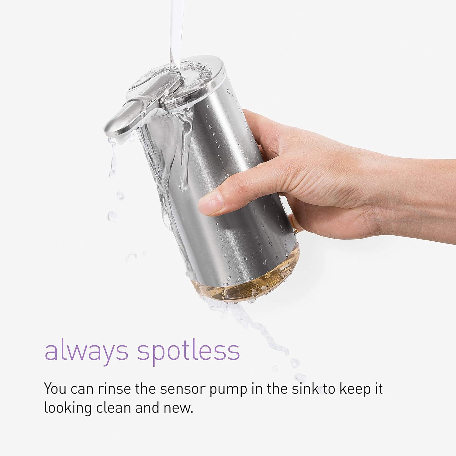 simplehuman Foam Sensor Pump Touchless Soap Dispenser, Rechargeable, Refillable Cartridge Included