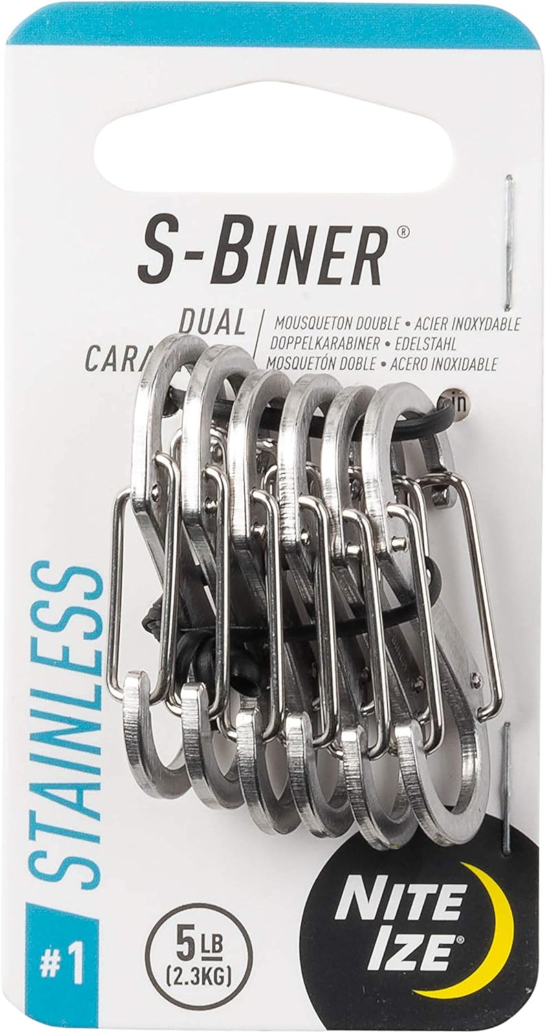 S-Biner Stainless Steel Dual Carabiner #1 - 6 Pack - Stainless