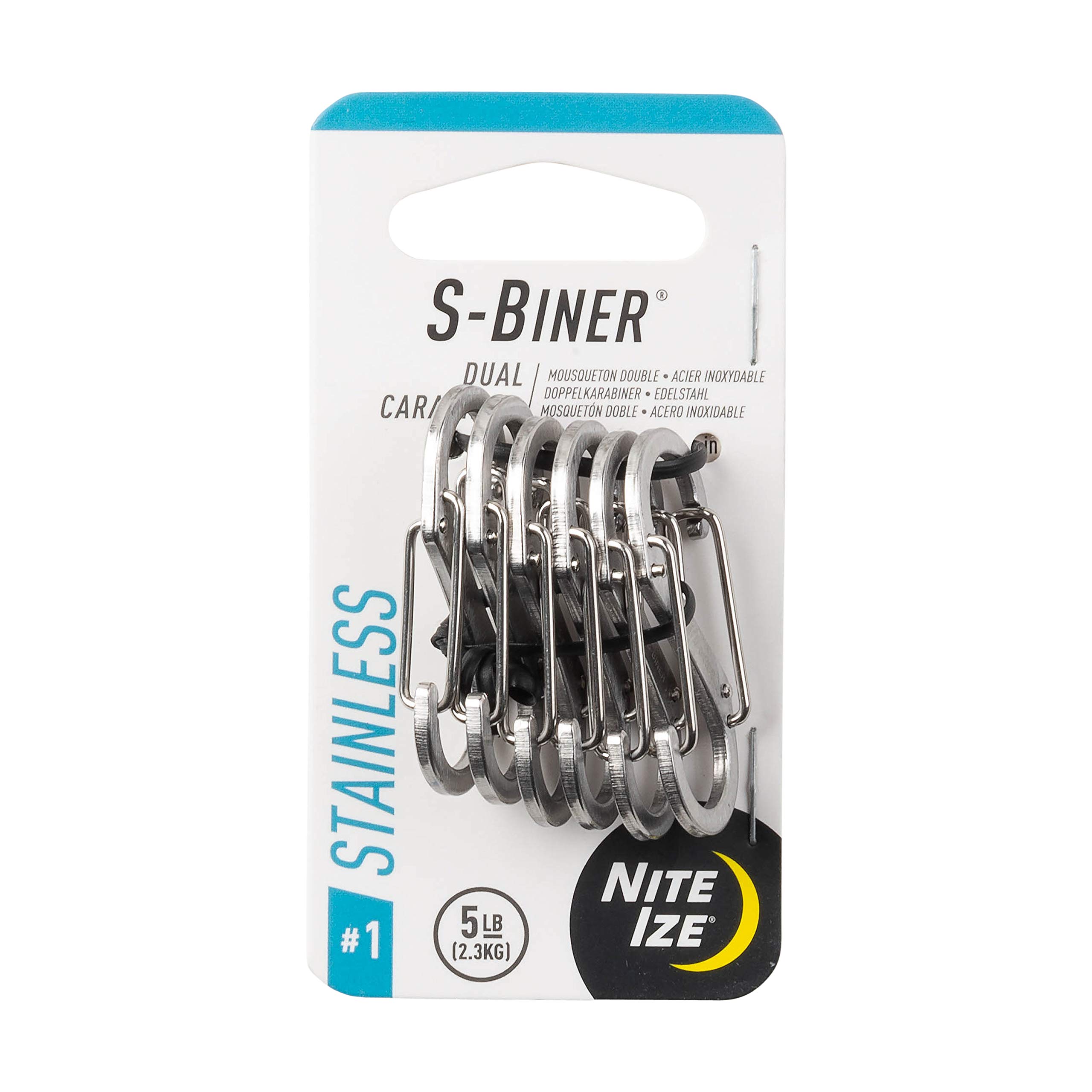 S-Biner Stainless Steel Dual Carabiner #1 - 6 Pack - Stainless