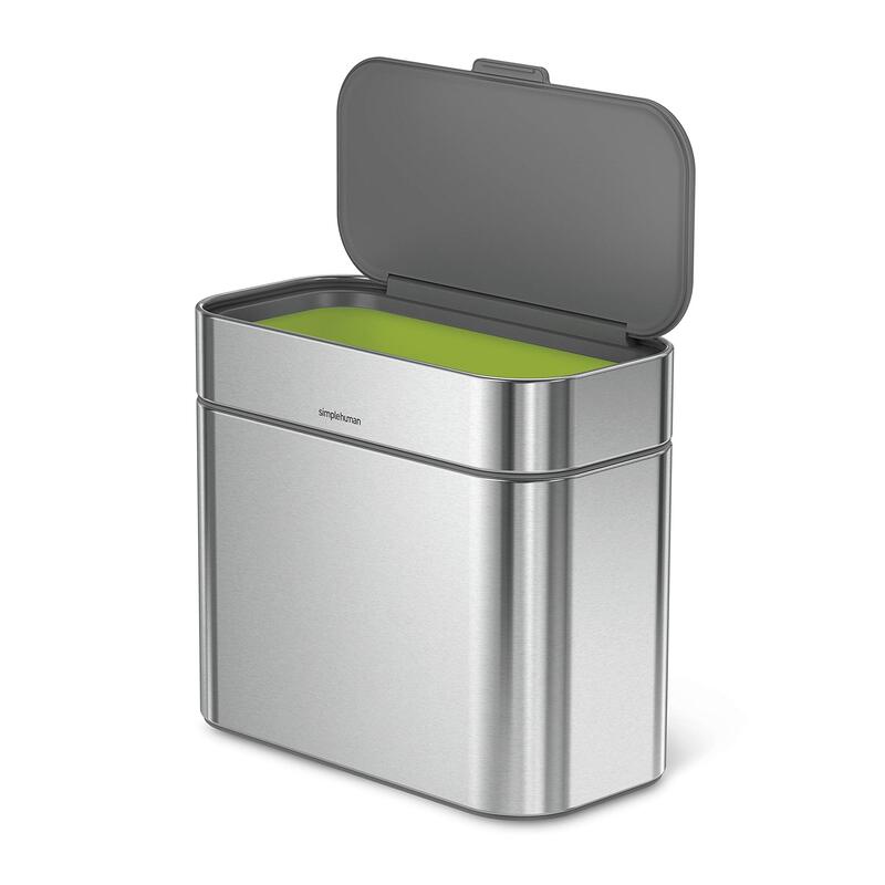 simplehuman Compost Caddy, Detachable and Countertop Bin, 4 Liter / 1.06 Gallon, Brushed Stainless Steel