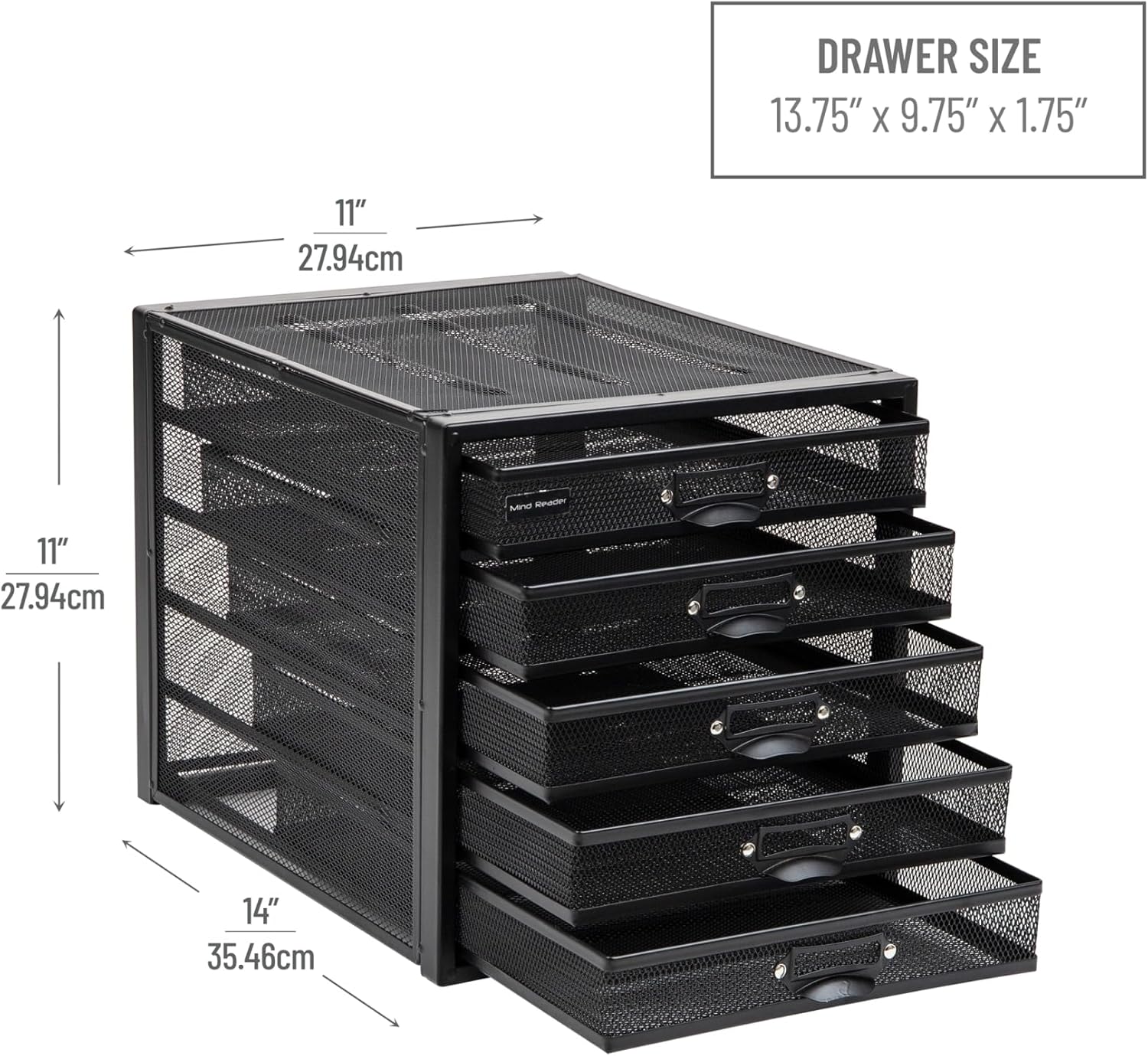 Mind Reader Metal Mesh Desk Organizer - Multi-Purpose Desktop File Storage