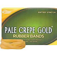 Alliance Pale Crepe Gold Rubber Bands, Size #64 (3-1/2" x 1/4"), Approx. 490 Bands, 1 lb. Box, Golden Crepe (20645) 1 Pounds