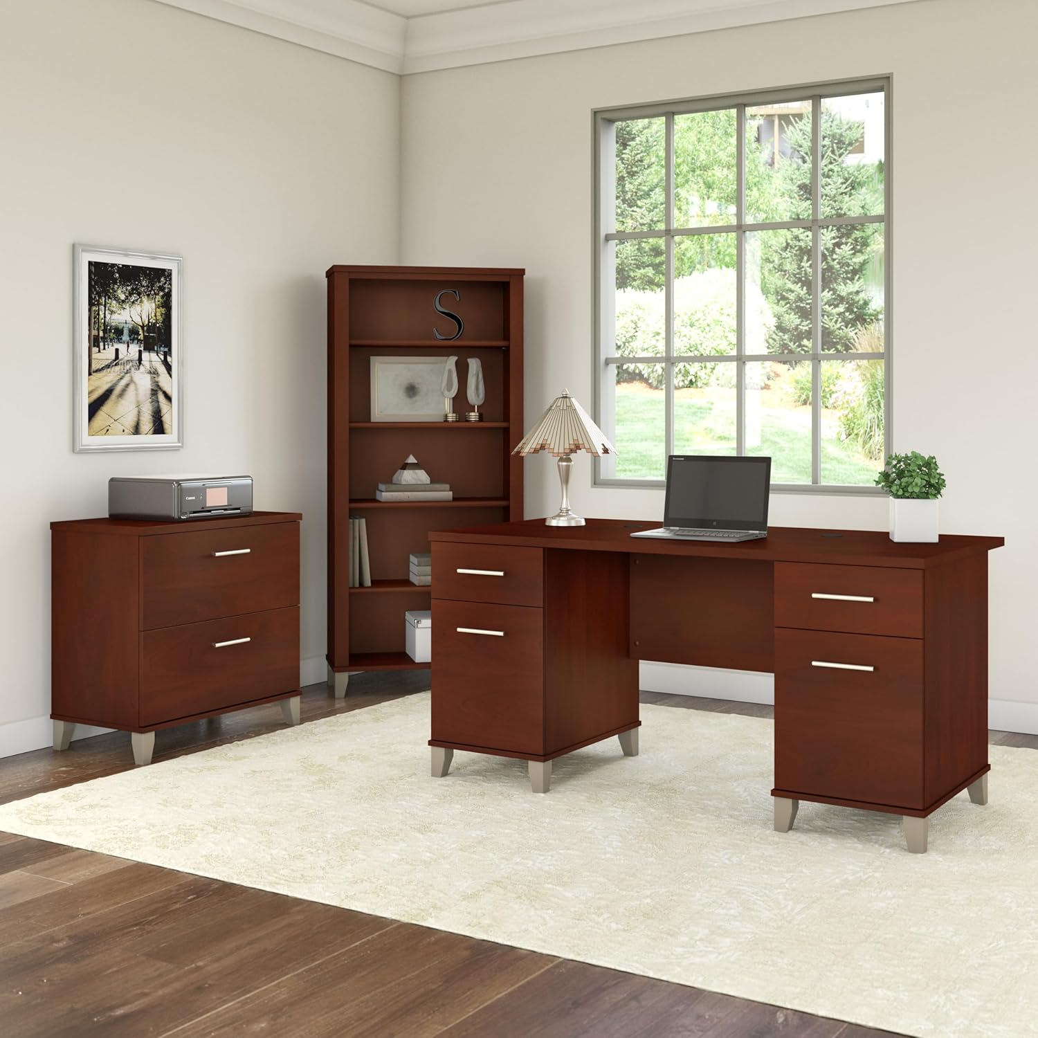 Bush Furniture 2 Drawer Lateral File Cabinet, Letter and Legal-Size Document Storage, Somerset Collection