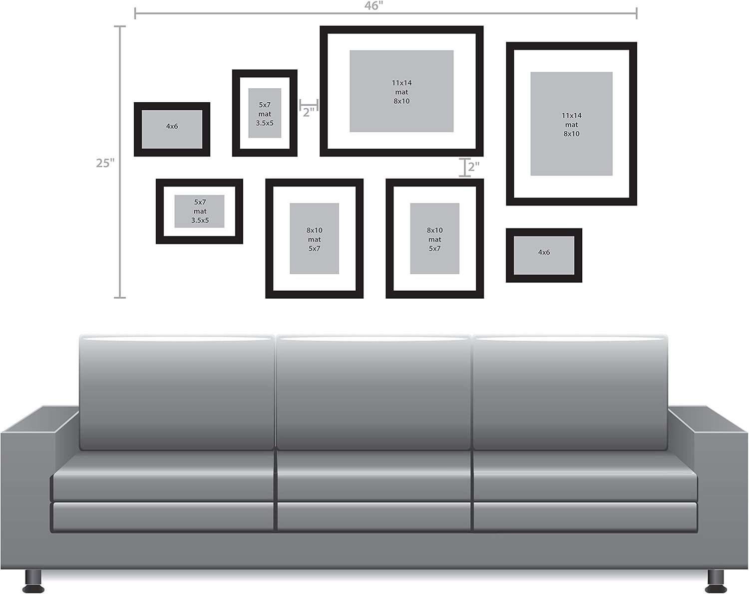 DESIGNOVATION Gallery Wood Photo Frame Set for Customizable Wall Display