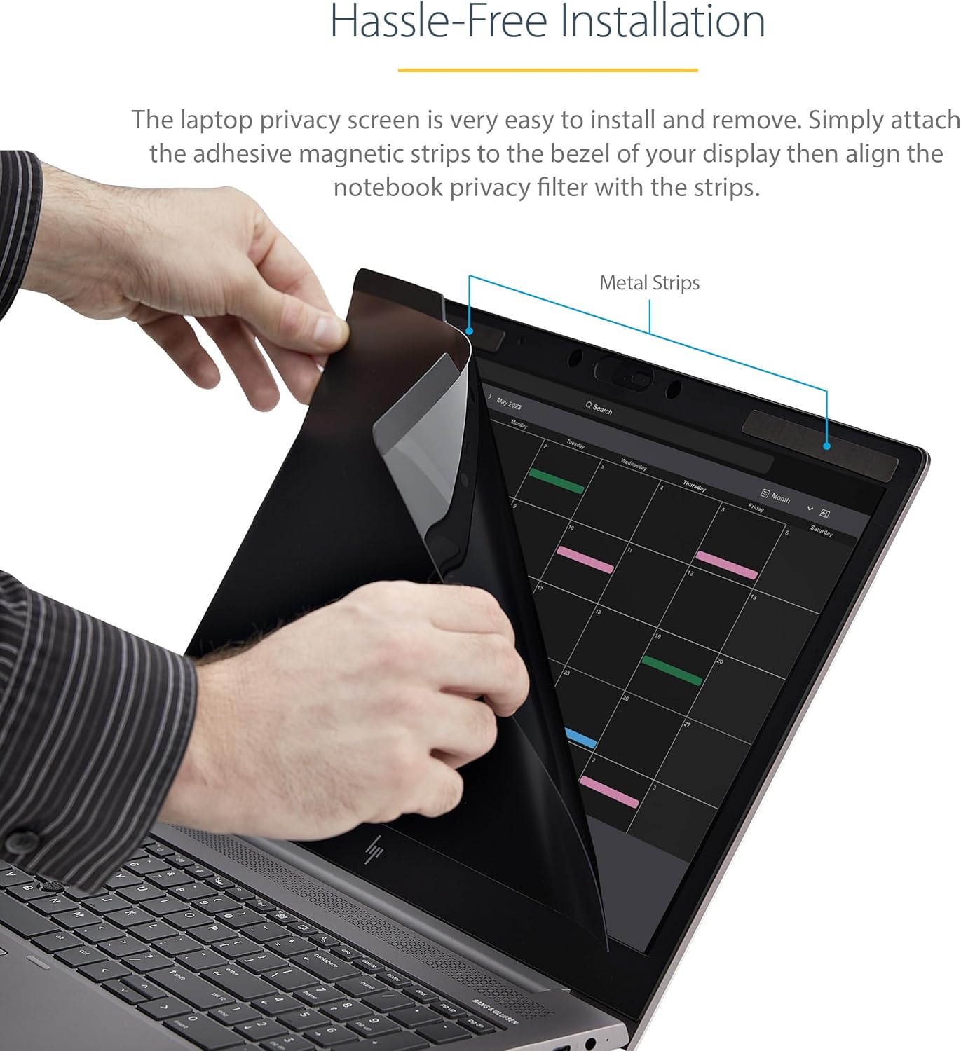 StarTech.com Laptop Privacy Screen for 15.6" Notebook - Magnetic Removable Laptop Display Security Filter