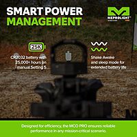 Meprolight MCO PRO 2/68 MOA Reflex Sight, 10 Day/2 NV Brightness, Shake Awake, IP67 Waterproof, 25,000+ Hour Battery