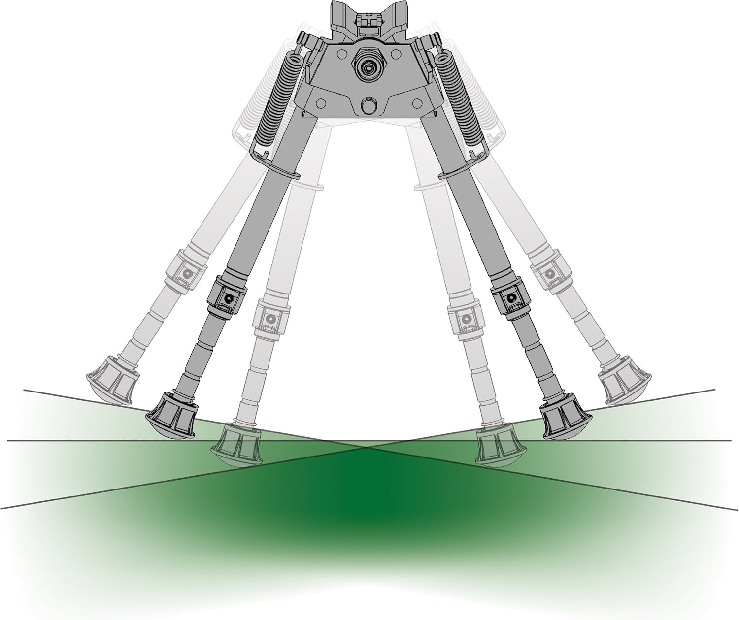 CALDWELL XLA Pivot Bipod with Adjustable Notched Legs and Slim Folding Design