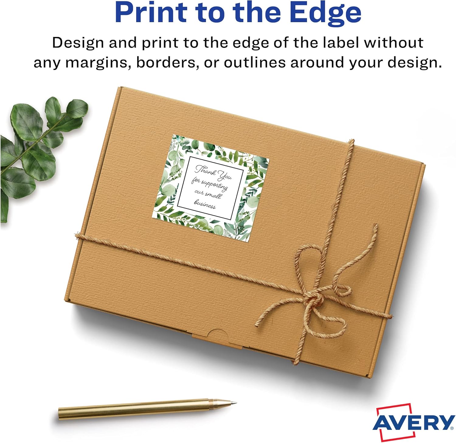 Avery Matte White Square Labels, Sure Feed Technology, 2-1/8" x 2-1/8"