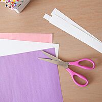 U Brands U-Eco 8" Scissors for Office, Assorted Brights, Patented Concave Blade Technology, Craft Scissor Set, Pack of Scissors for Gift Wrapping and Crafting, Set of 3 (6607U01-24)