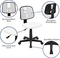 Flash Furniture Flash Fundamentals Mesh Mid-Back Swivel Task Office Chair with Pivot Back