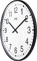 Infinity Instruments 19 inch Large Round Non-Ticking Silent Battery Operated Easy to Read Clock for Office, Classroom, School, Black