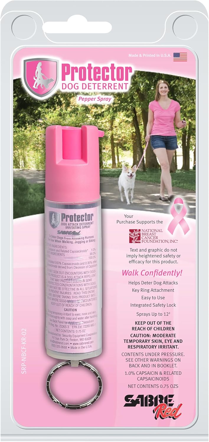 SABRE Protector Dog Spray with Key Ring, 14 Bursts, 12-Foot Range
