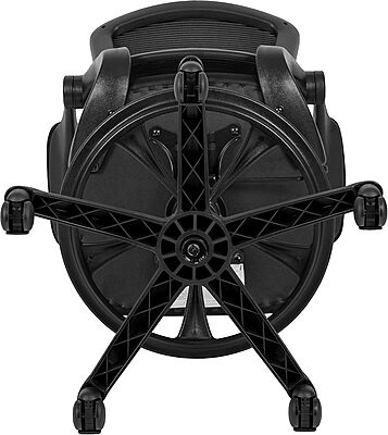 Flash Furniture Kale Mid-Back Swivel Office Chair with Adjustable Foot Ring, Lumbar Support, and Seat Height, Ergonomic Mesh Executive Chair, Black