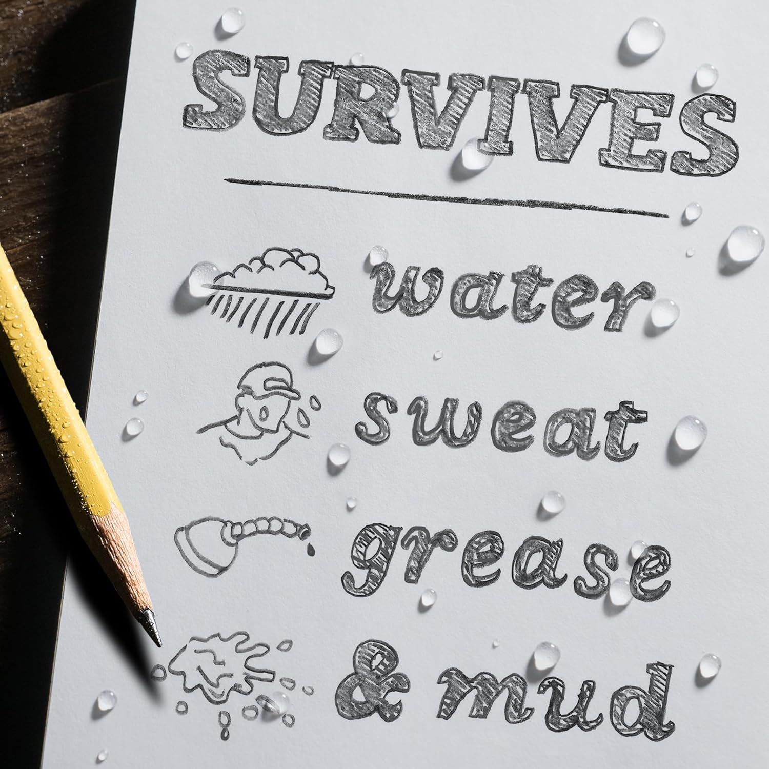 Rite in the Rain Weatherproof On The Go Wallet Notebook, 2" x 3.375", Black Cover, Blank Pages, 6 Pack (No. OTG771L)