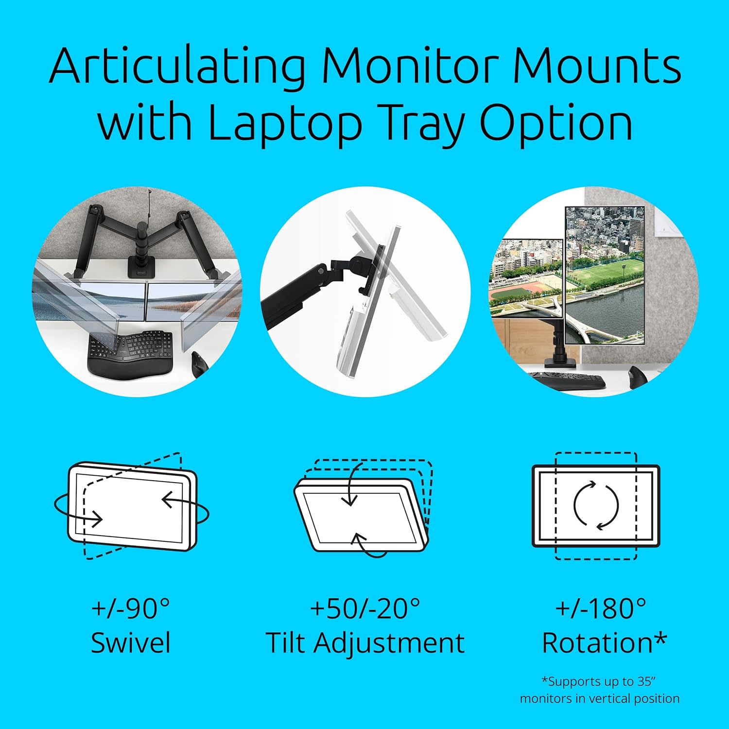 Kensington SmartFit Premium Heavy Duty Dual Monitor Arm with Laptop Tray