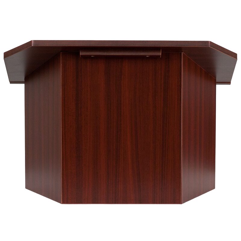 Flash Furniture Mysta Foldable Tabletop Lectern, 27W x 16.25D x 19H - Mahogany
