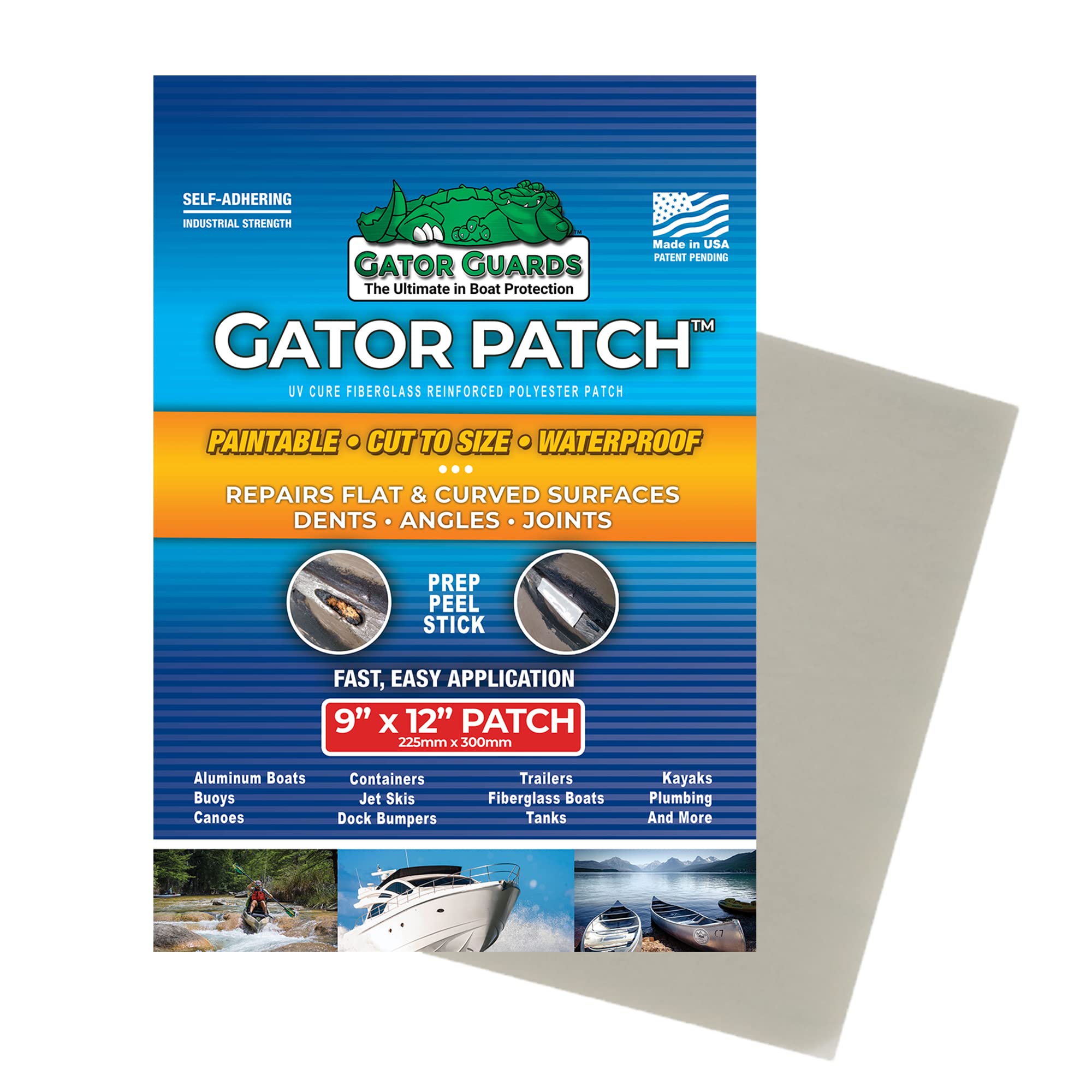 Gator Patch Fiberglass Reinforced Repair Patch - Prep-Peel-Stick
