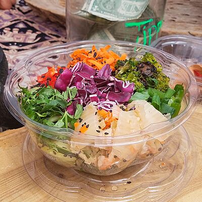 ECO-PRODUCTS Compostable Clear PLA Salad Bowls with Lids, Case of 150