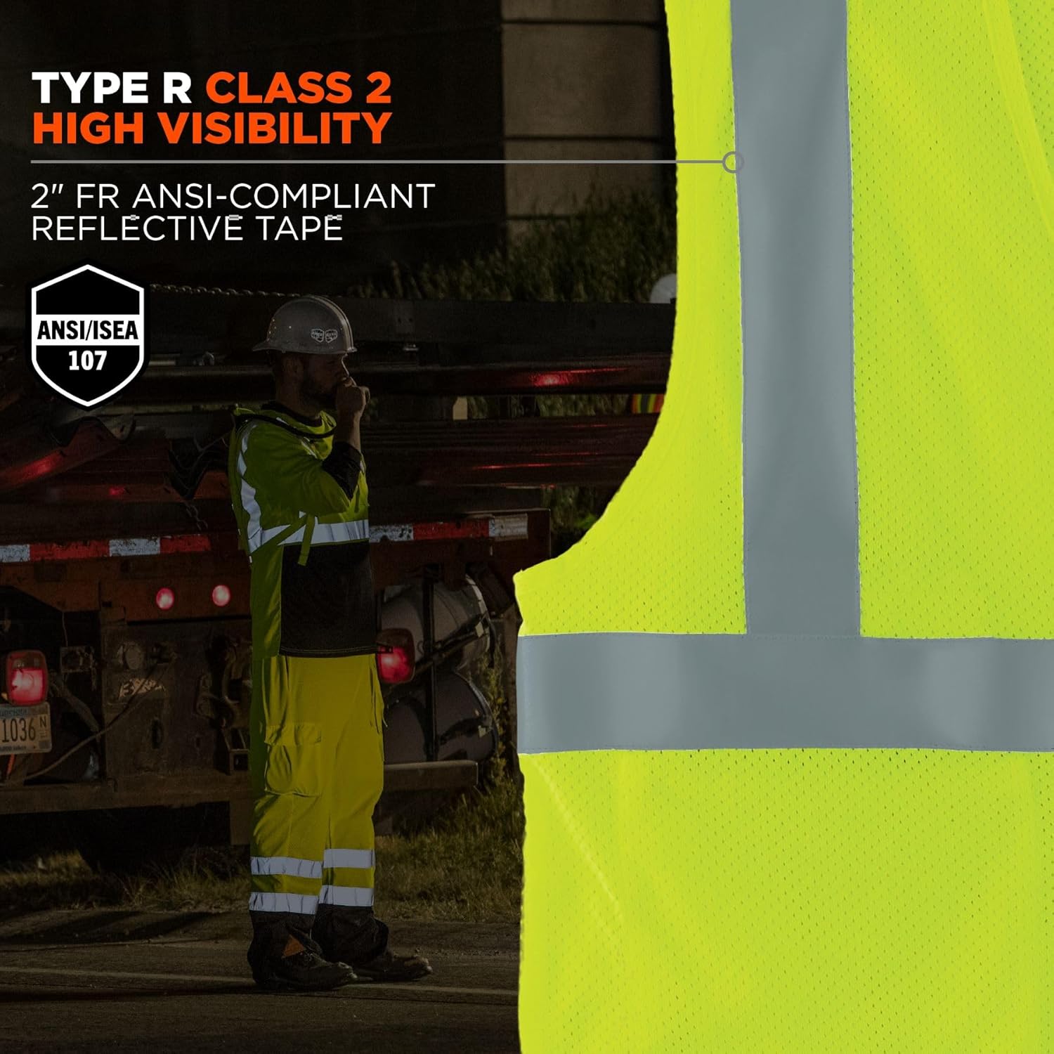 ERGODYNE GloWear 8263FRHL Hi-Vis Flame Resistant Safety Vest - Type R Class 2