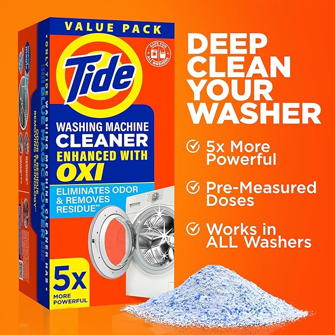 Tide Washing Machine Cleaner for Front and Top Loader Machines, 3 Count Box