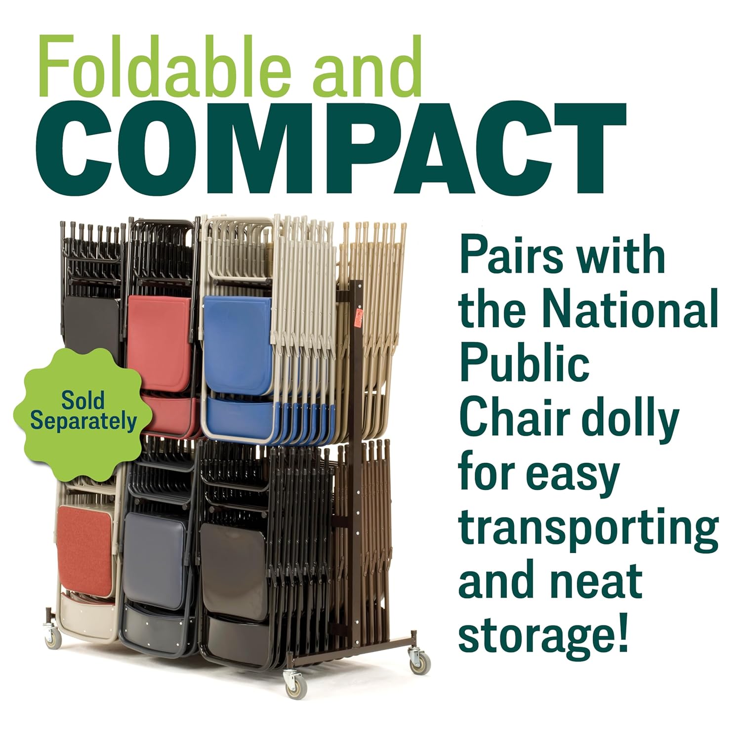 NATIONAL PUBLIC SEATING 3200 Series Upholstered Steel Frame Folding Chairs