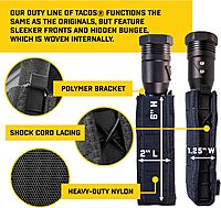 High Speed Gear Duty Extended Pistol/Baton TACO Pouch – Hidden Bungee, MOLLE & Belt Mount – Made in USA