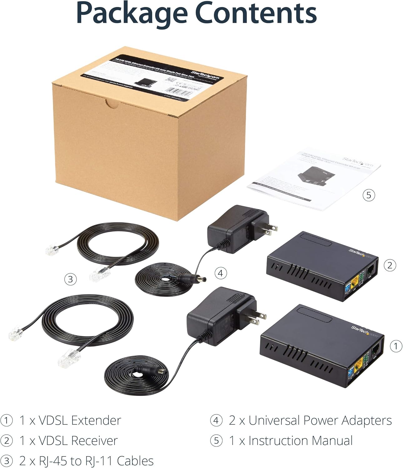 StarTech.com VDSL2 Ethernet Extender Kit Over Single-Pair Wire