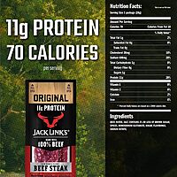 Jack Links Premium Cuts Beef Steak, Original, Strips -Great Protein Snack with 11g of Protein and 1g of Carbs Per Serving, Made with Beef, 1 Ounce (Pack of 12)