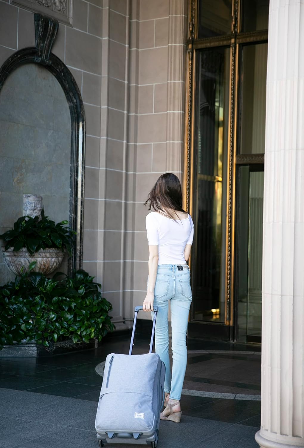 Solo New York 22 Inch Carry On Luggage - Softside Suitcases for Travel, Wheeled Rolling Bag, 2 Wheel Upright