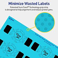 Avery Printable Wraparound Band Labels, Sure Feed Technology, 1.5" x 3.5", Bright Blue, Cigar Band Labels, Print-to-The-Edge