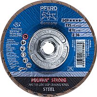 PFERD 62950 4-1/2" POLIFAN-STRONG Flap Disc SGP, Conical, 36 Grit Zirconia (10 Pack)