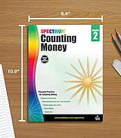 Spectrum Counting Money 2nd Grade Workbook, Math Book for Kids Ages 7 to 8, Word Problems With Coins and Bills