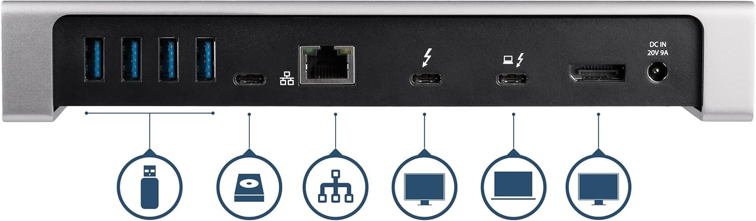 StarTech.com USB-C Dual Monitor Docking Station for MacBook Pro/Air M1 M2 M3 M4 & Windows