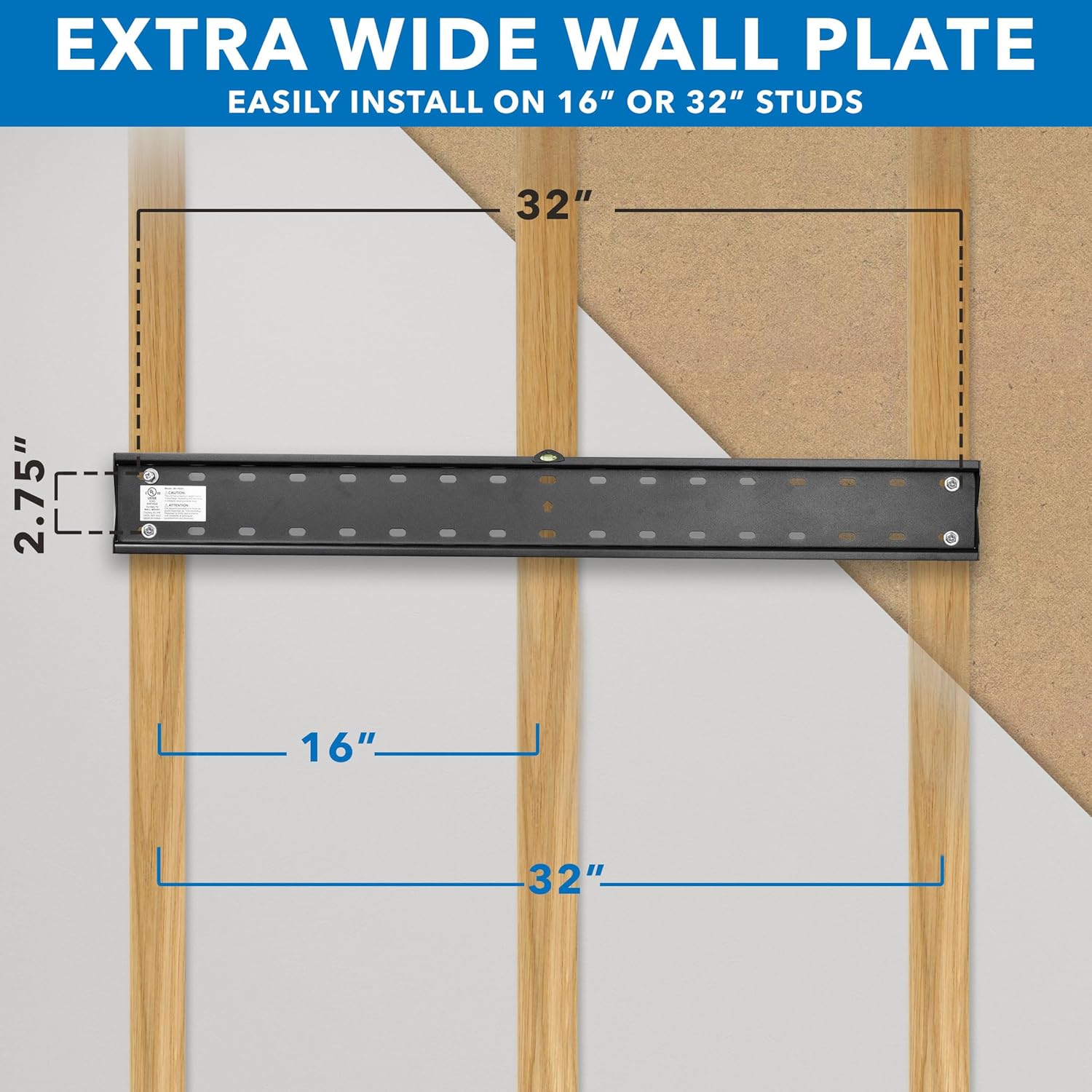Mount-It! UL Certified Tilting TV Wall Mount for Most 43-90 Inch Flat Screen TVs