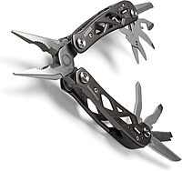Gerber Gear Suspension 12-in-1 Needle Nose Pliers Multi-tool - Multi-Plier, Wire Cutter, Crosspoint and Flathead Screwdriver Set, Small Scissors - EDC Gear and Equipment - Gifts for Men - Gray Grey
