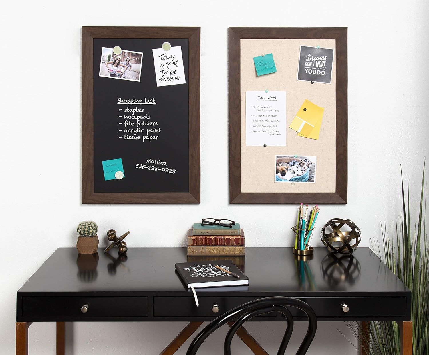 DESIGNOVATION Beatrice Framed Linen Fabric Pinboard