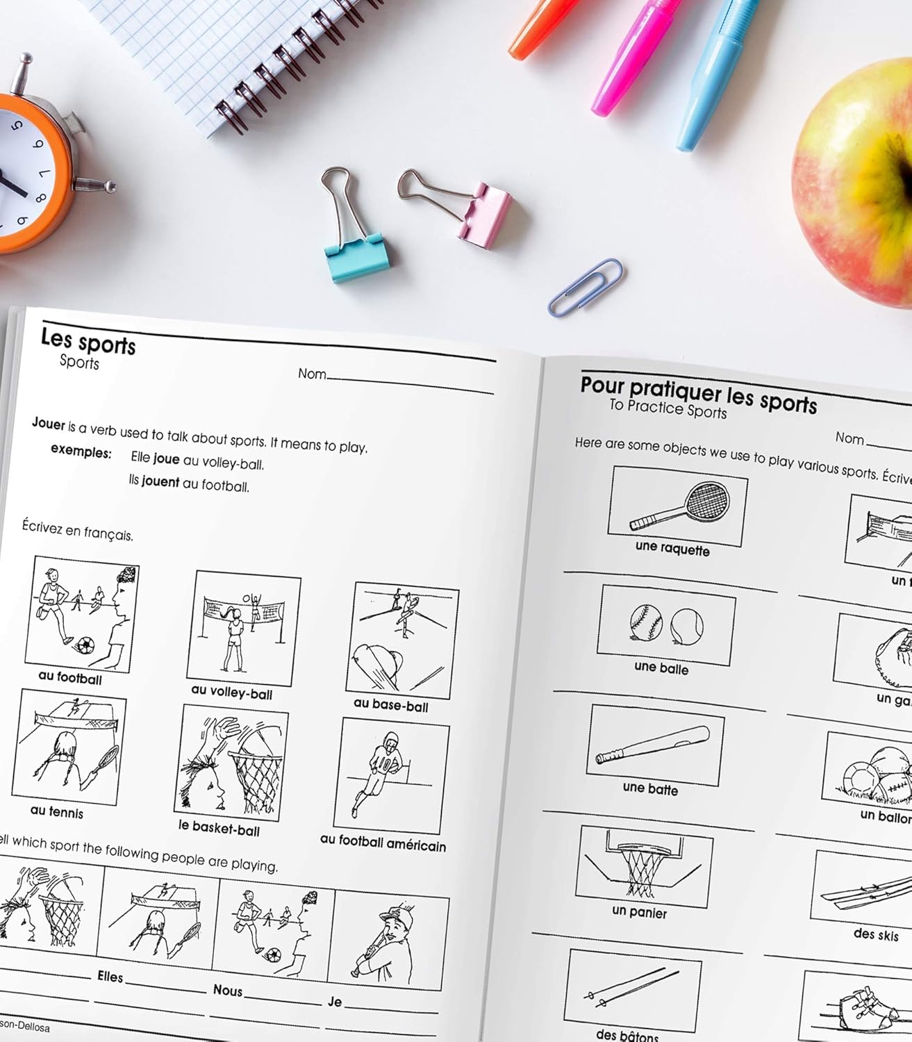 Carson Dellosa The 100 Series French Workbook, Parts of Speech, Vocabulary, Common Phrases, Sentence Building Skills