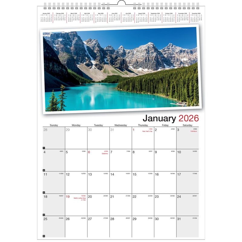 2026 Office Depot® Brand Monthly Wall Calendar, 12" x 17", Scenic, January to December