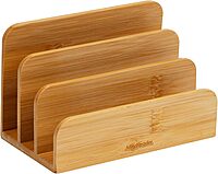 MIND READER Bamboo Desktop Organizer Office Storage