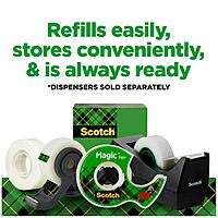 SCOTCH Magic Tape, Invisible, Matte-Finish, 3/4 in. x 1000 in.