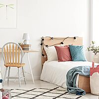 SIMPLE DESIGNS LT2008 Mini Ceramic Globe Table Lamp with Fabric Shade