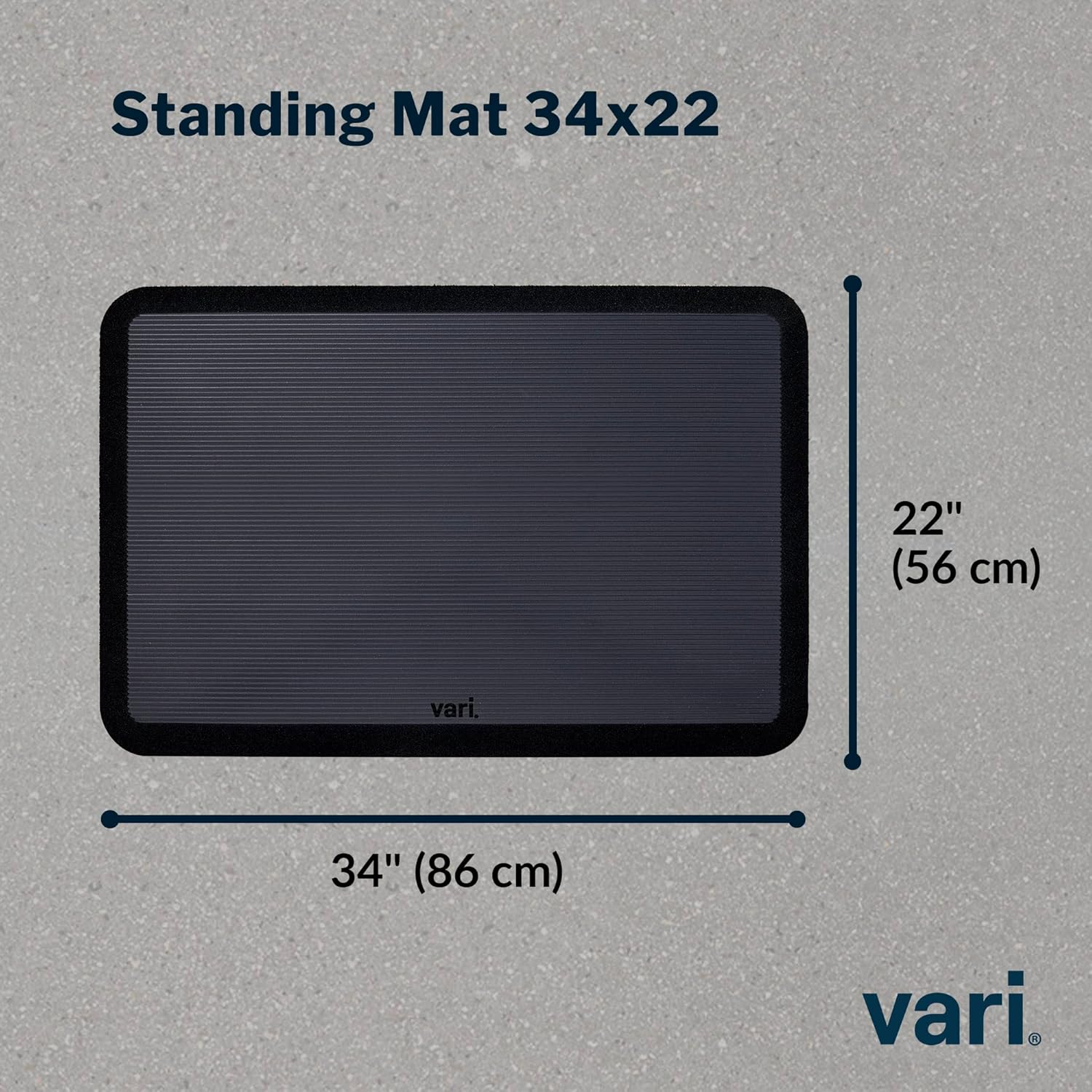 Vari Standing Mat 34x22 (VariDesk) - Anti Fatigue Non-Slip Mat for Standing Desk, Cushioned for Comfort