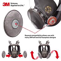 3M P100 Advanced Respirator Filter 2297, 1 Pair, Helps Protect Against Oil and Non-Oil Based Particulates