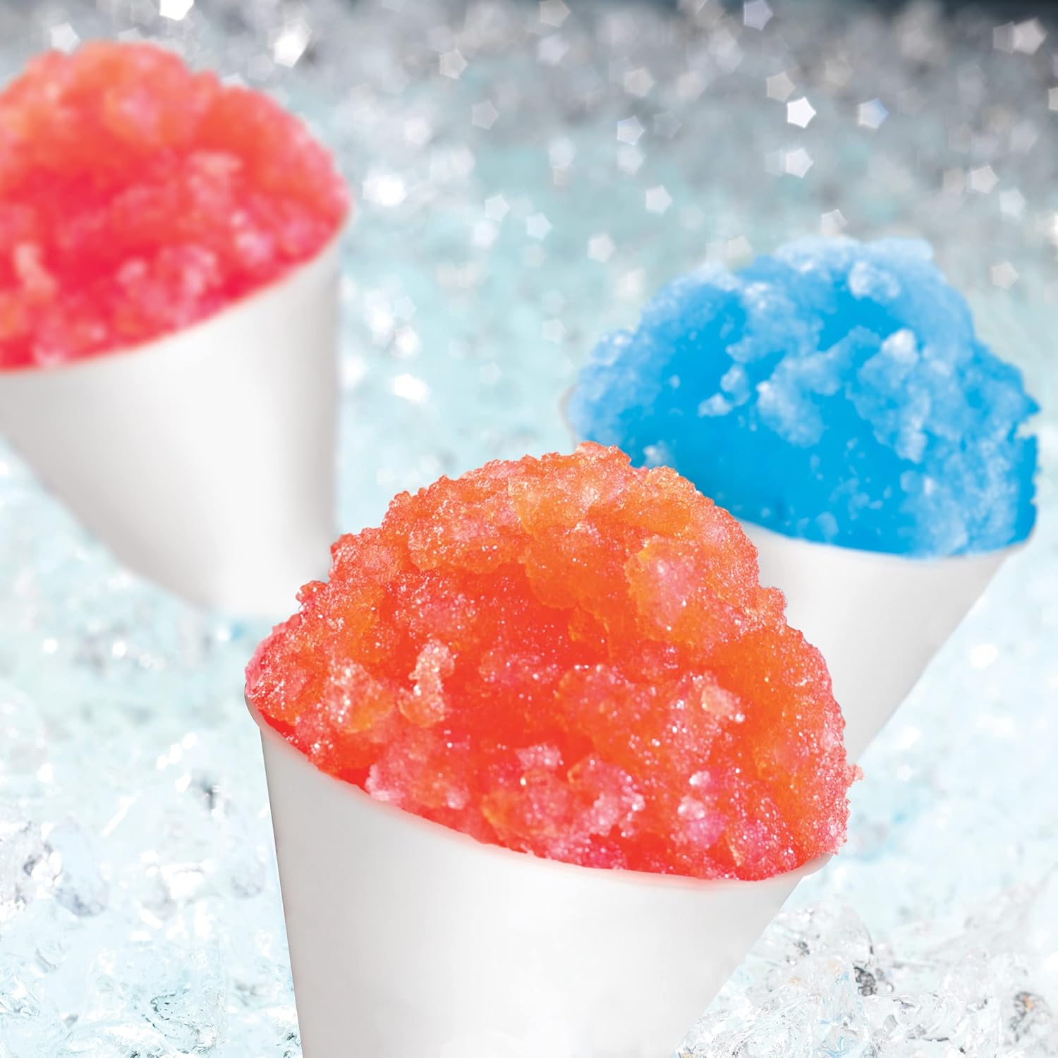 NOSTALGIA Snow Cone Syrup Party Kit with Cups and Spoon-Straws