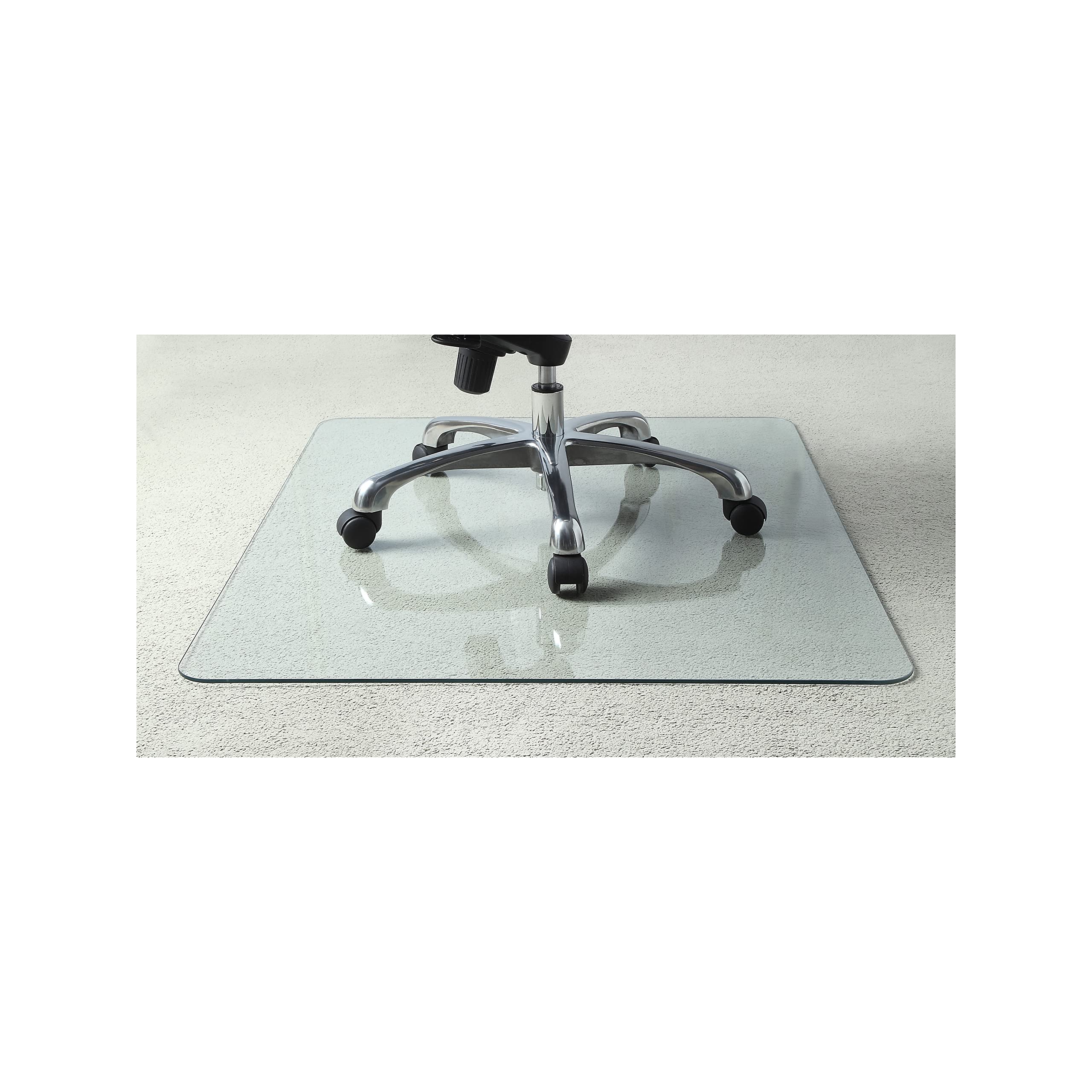 LORELL Tempered Glass Chairmat, Clear, 0.25" Thick, Rectangular