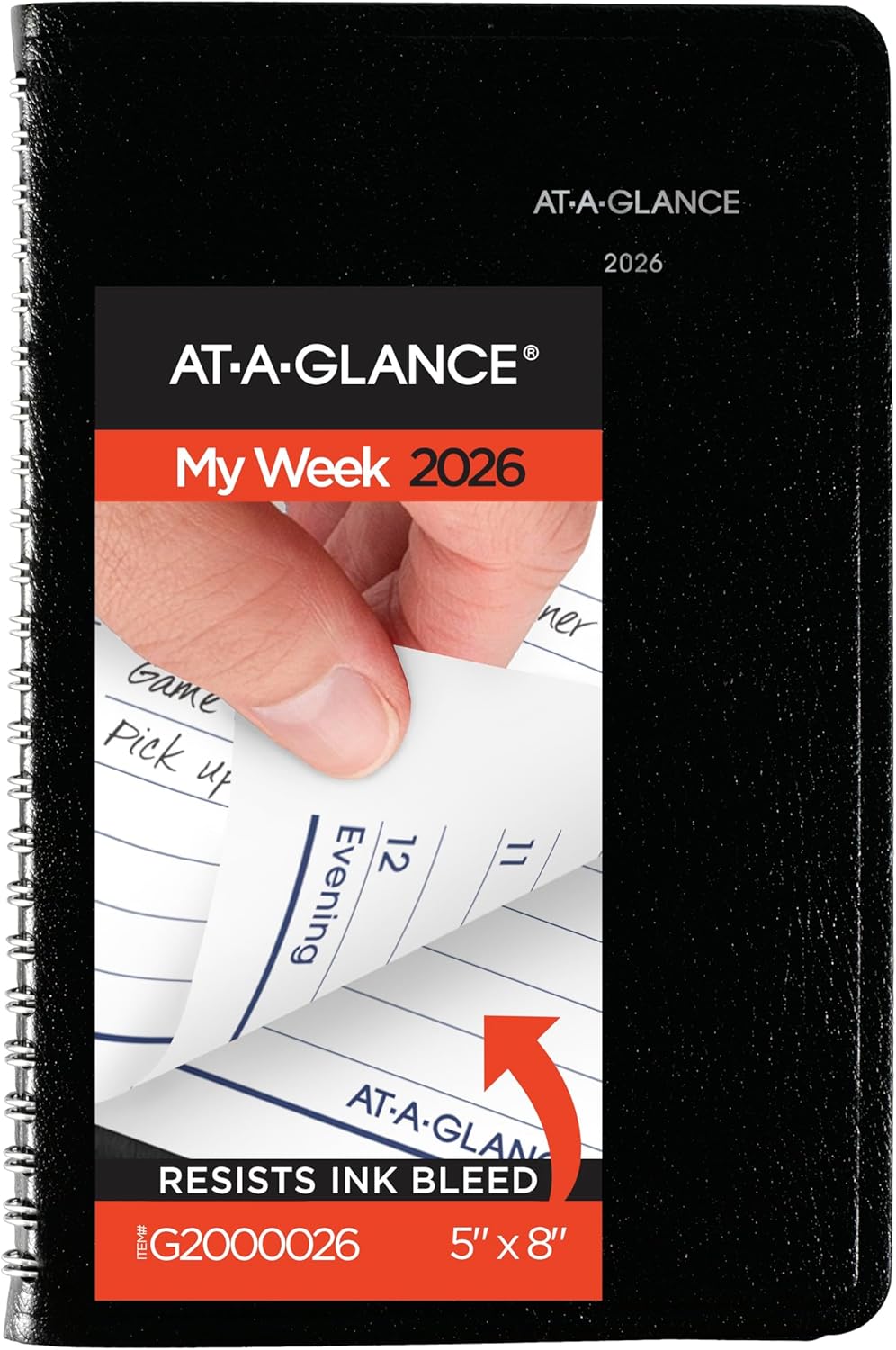 AT-A-GLANCE 2026 Appointment Book Planner, Weekly, 5" x 8", Small, DayMinder, Black (G2000026) 2026 New Edition