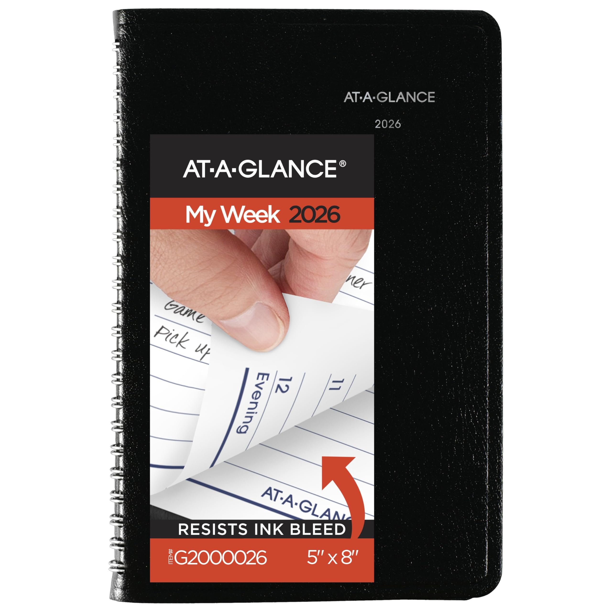 AT-A-GLANCE 2026 Appointment Book Planner, Weekly, 5" x 8", Small, DayMinder, Black (G2000026) 2026 New Edition