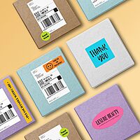 Avery Printable Rectangle Labels, Sure Feed Technology, 5" x 3.5", Bright Blue Labels, Laser/Inkjet Printable, 40 Total, Great for Shipping and Packaging 40 labels