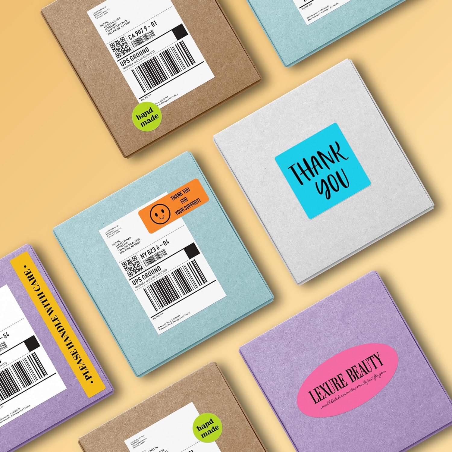 AVERY Bright Orange Rectangle Labels with Sure Feed Technology, 2" x 2-5/8", Matte, Printable